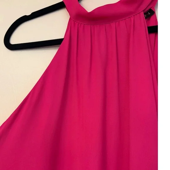 Vision USA Hot Pink Halter Neck Tie Back Open Back Mini Dress D1128 Pink L - Picture 3 of 6
